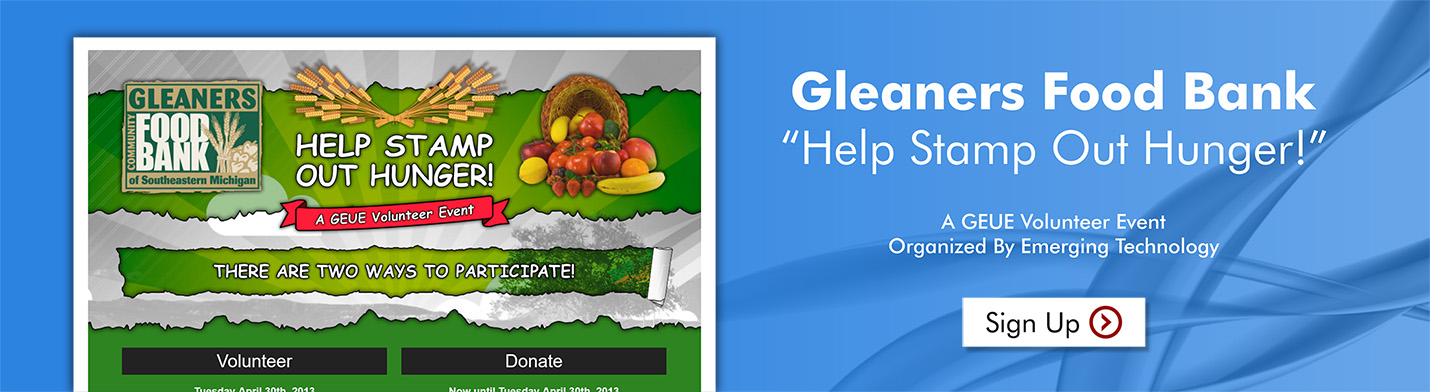 General Motors: Gleaners Volunteer Event Banner