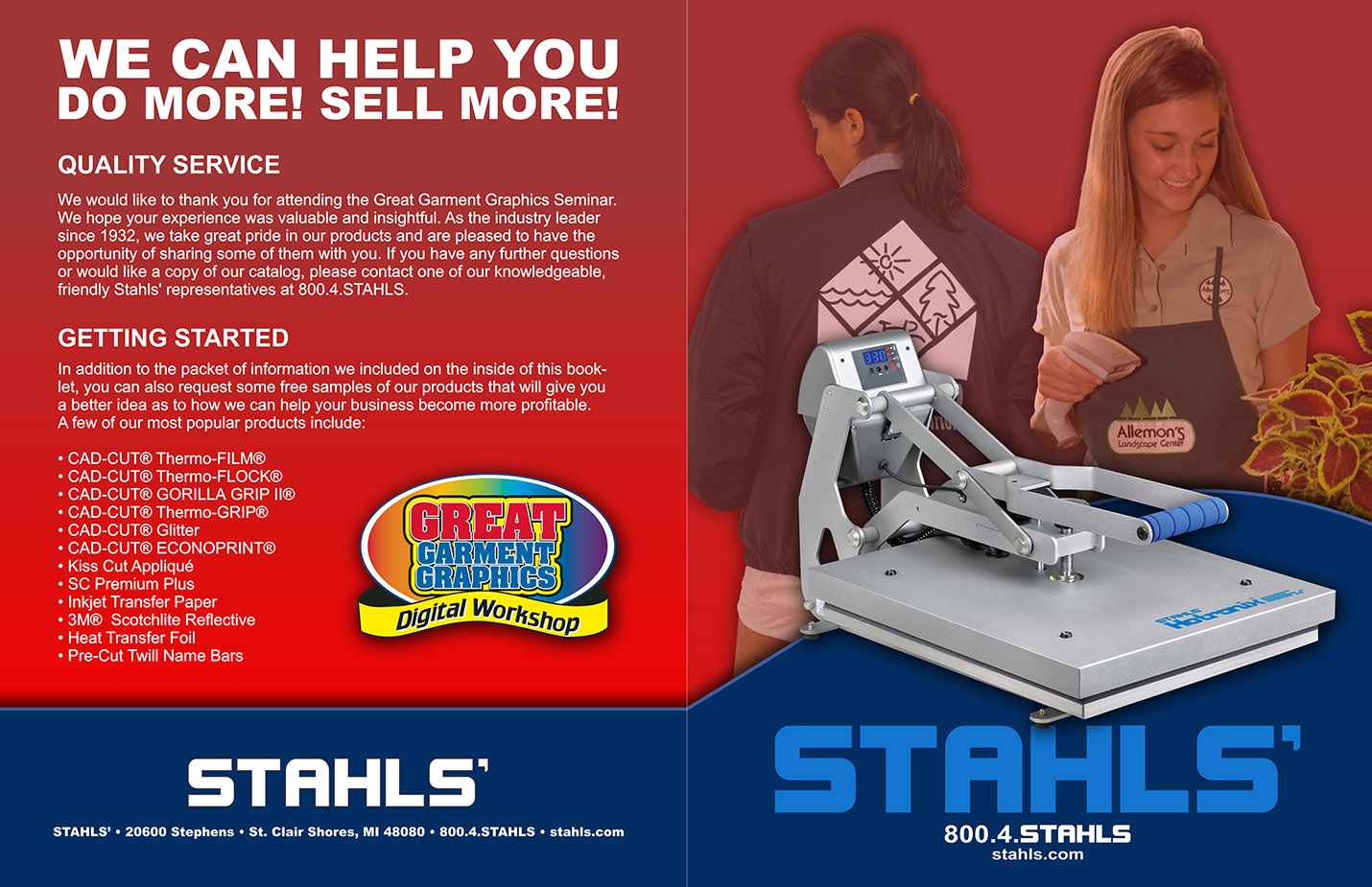 Stahls': Great Garment Graphics Large Handout