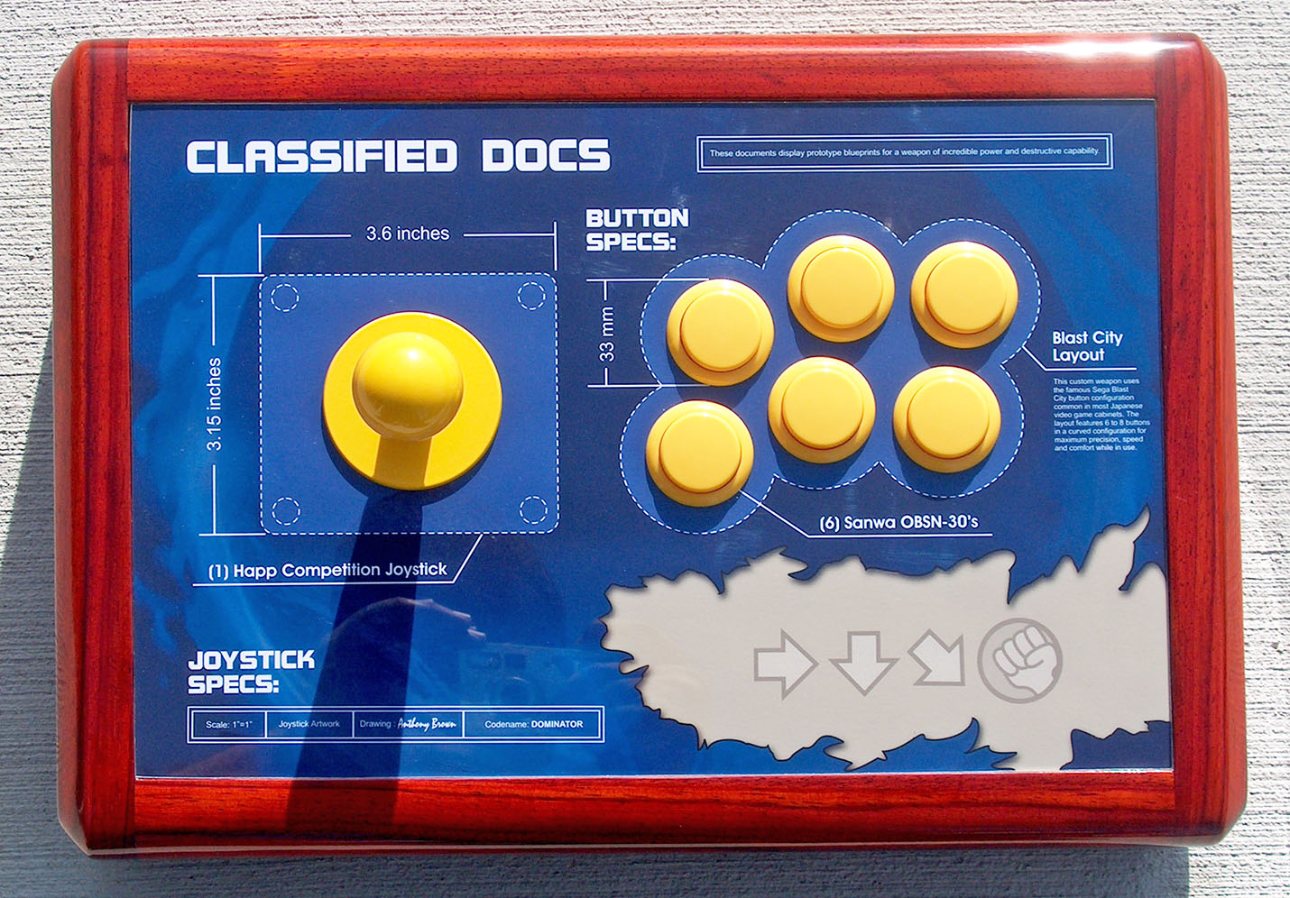 African Padauk "Classified Docs" Joystick Top