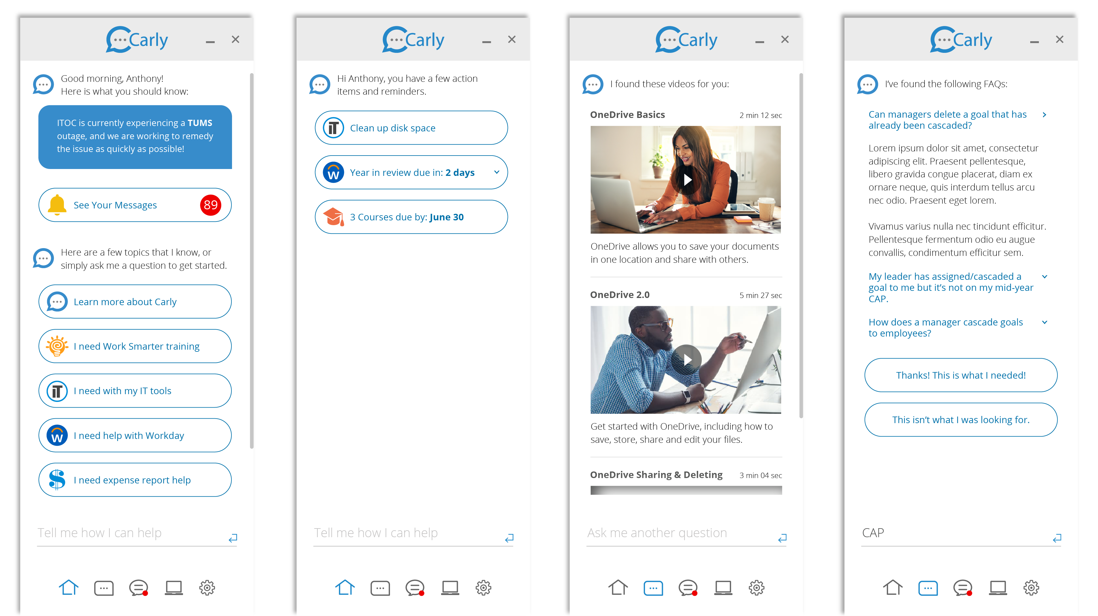 General Motors: "Carly" Chat Bot UI/UX 1