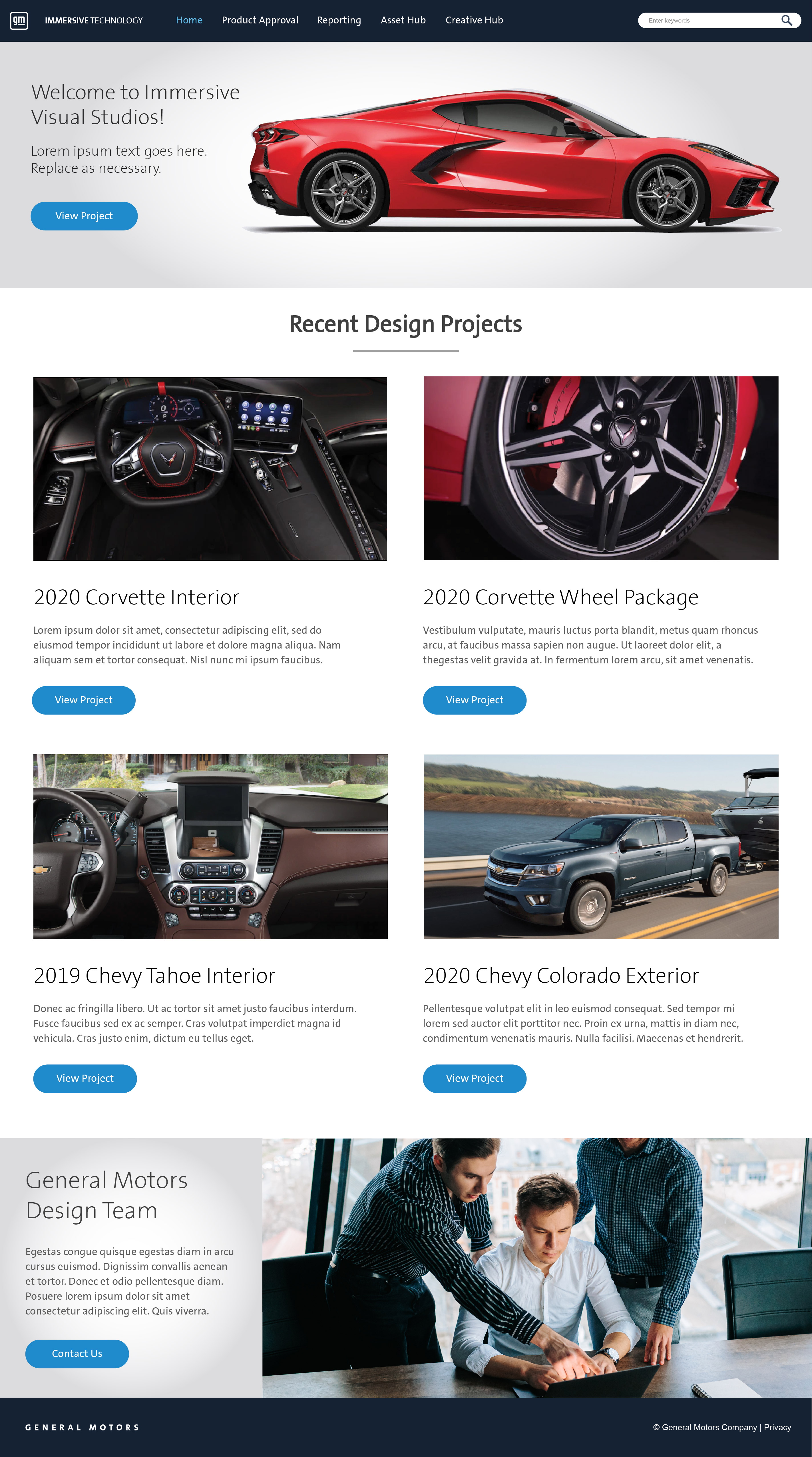 General Motors: Immersive Visual Studios Website 1