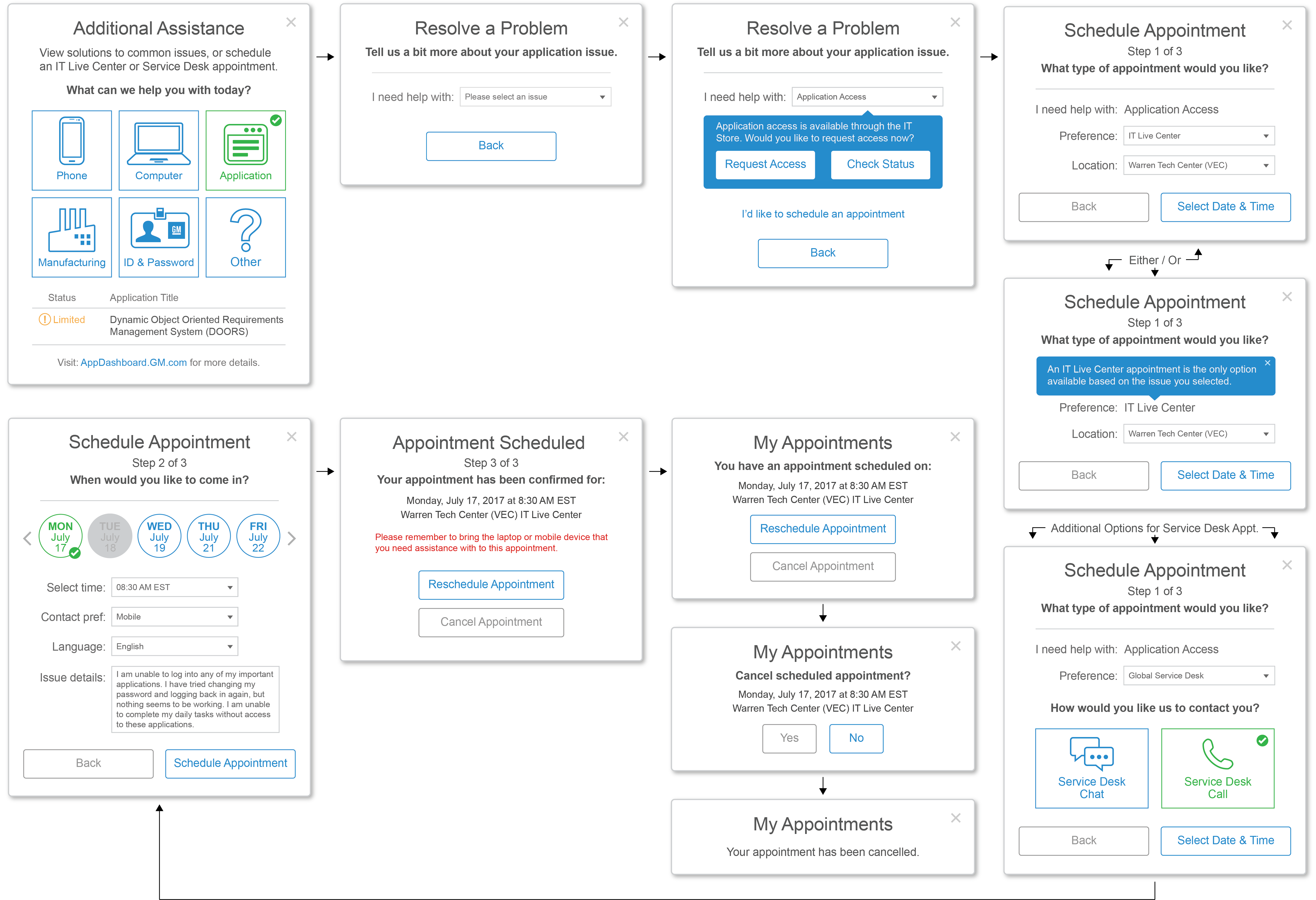 General Motors: IT Scheduler UI/UX