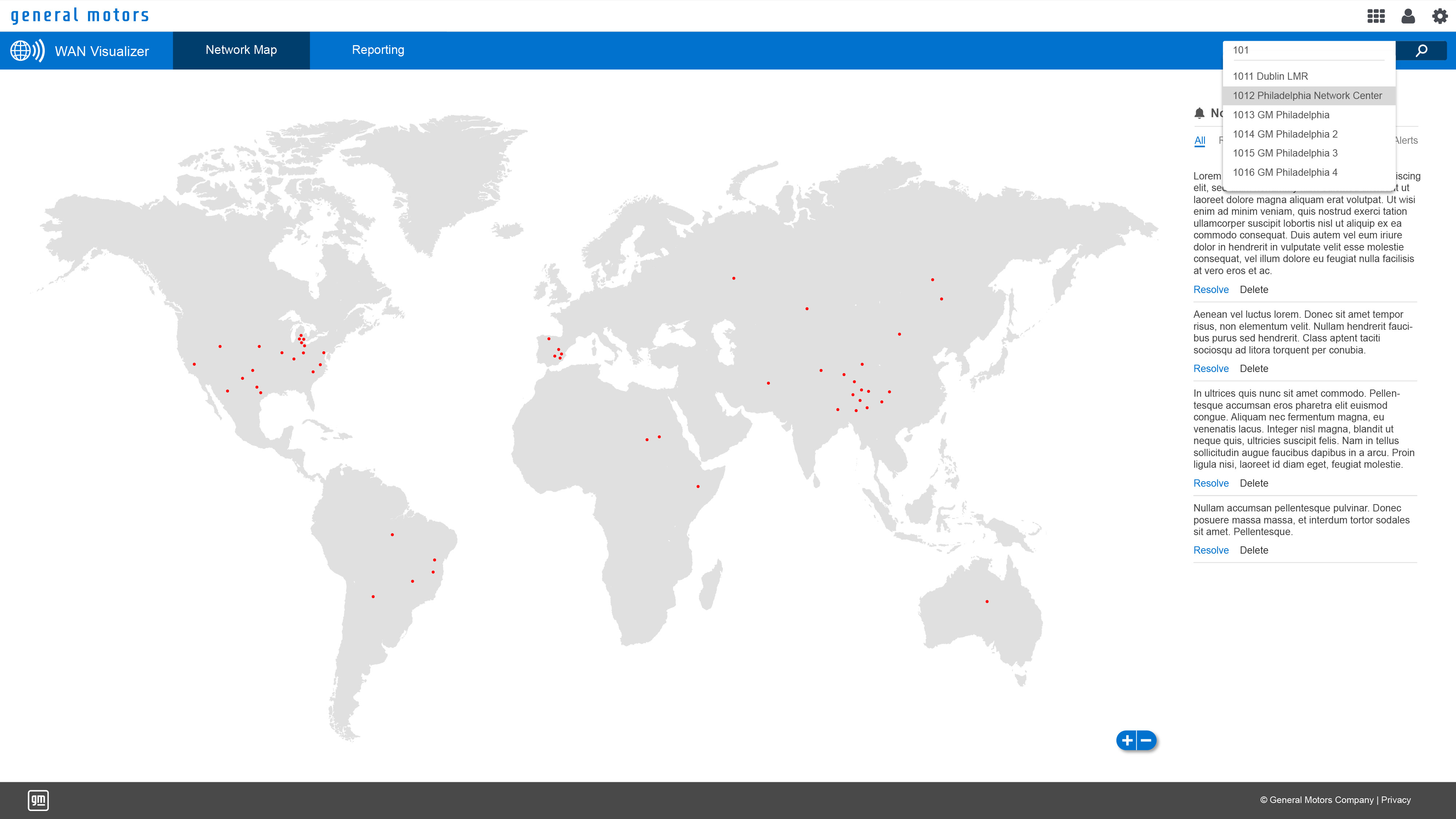 General Motors: WAN Visualizer Dashboard UI/UX 2