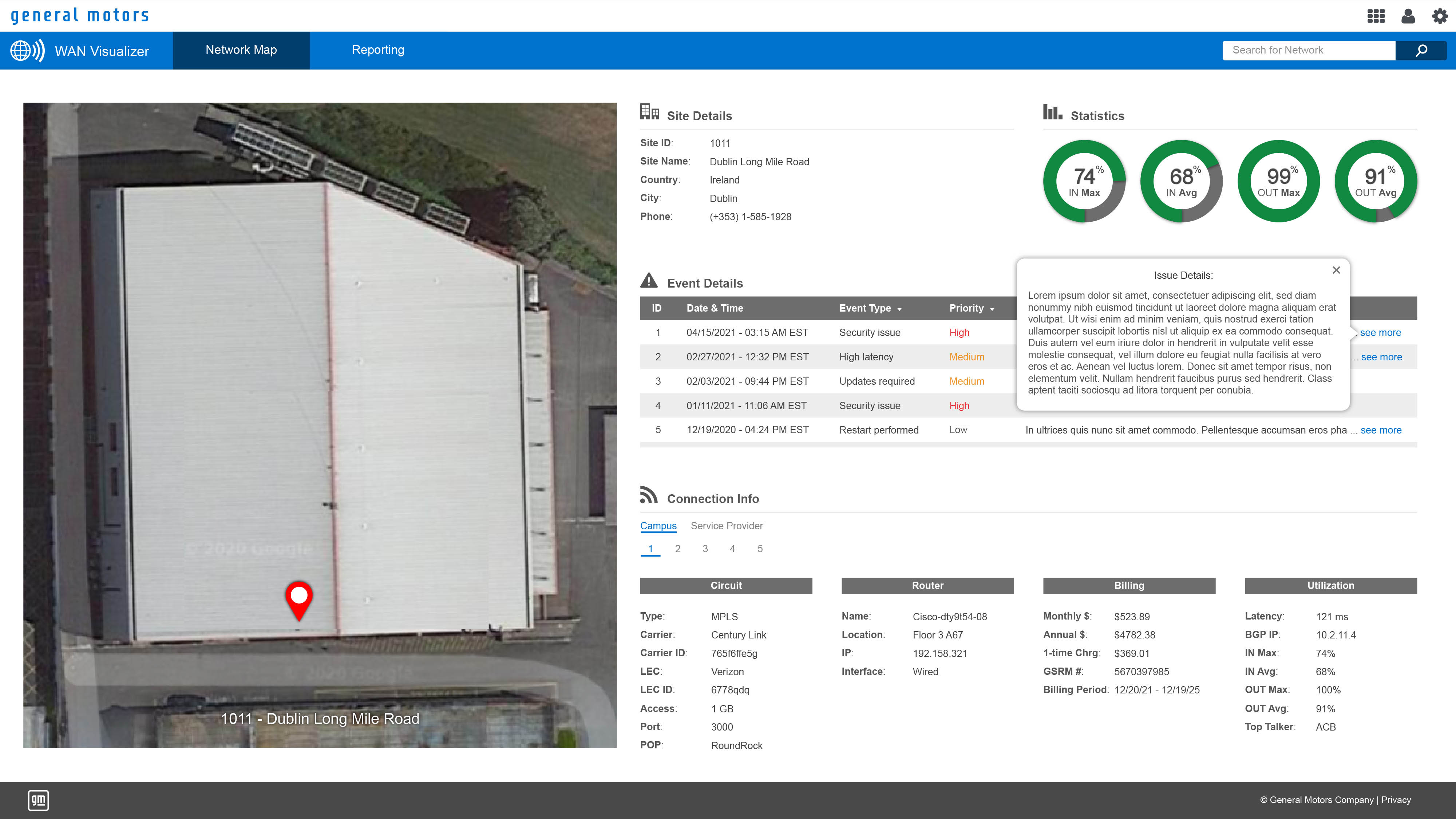 General Motors: WAN Visualizer Dashboard UI/UX 5