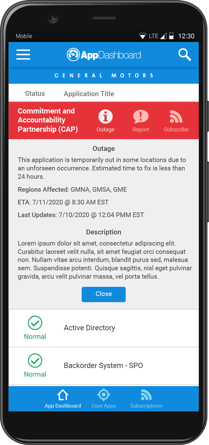 General Motors: App Dashboard (Mobile) Image 2