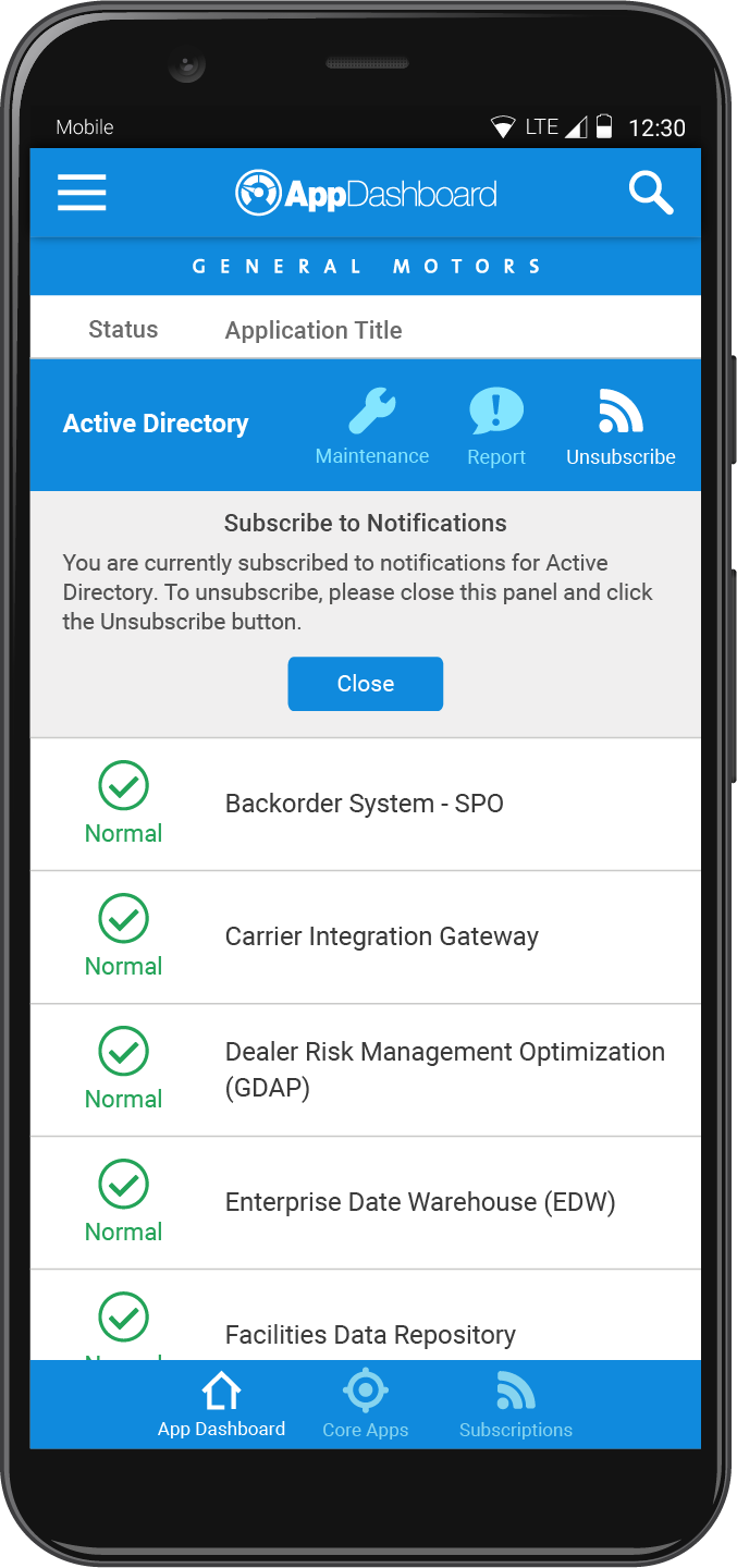 General Motors: App Dashboard (Mobile) Image 4