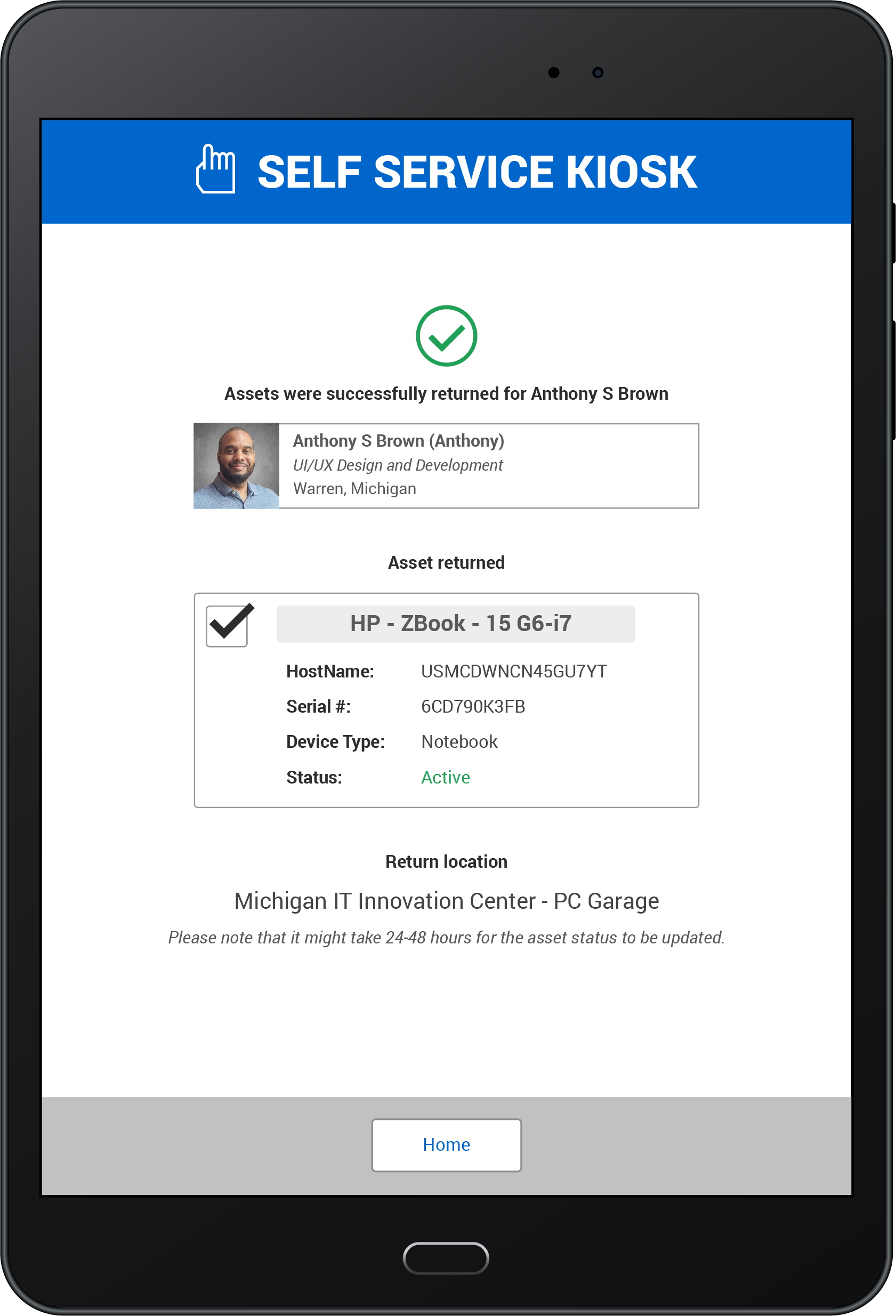 General Motors: Asset Return Kiosk App Image 3