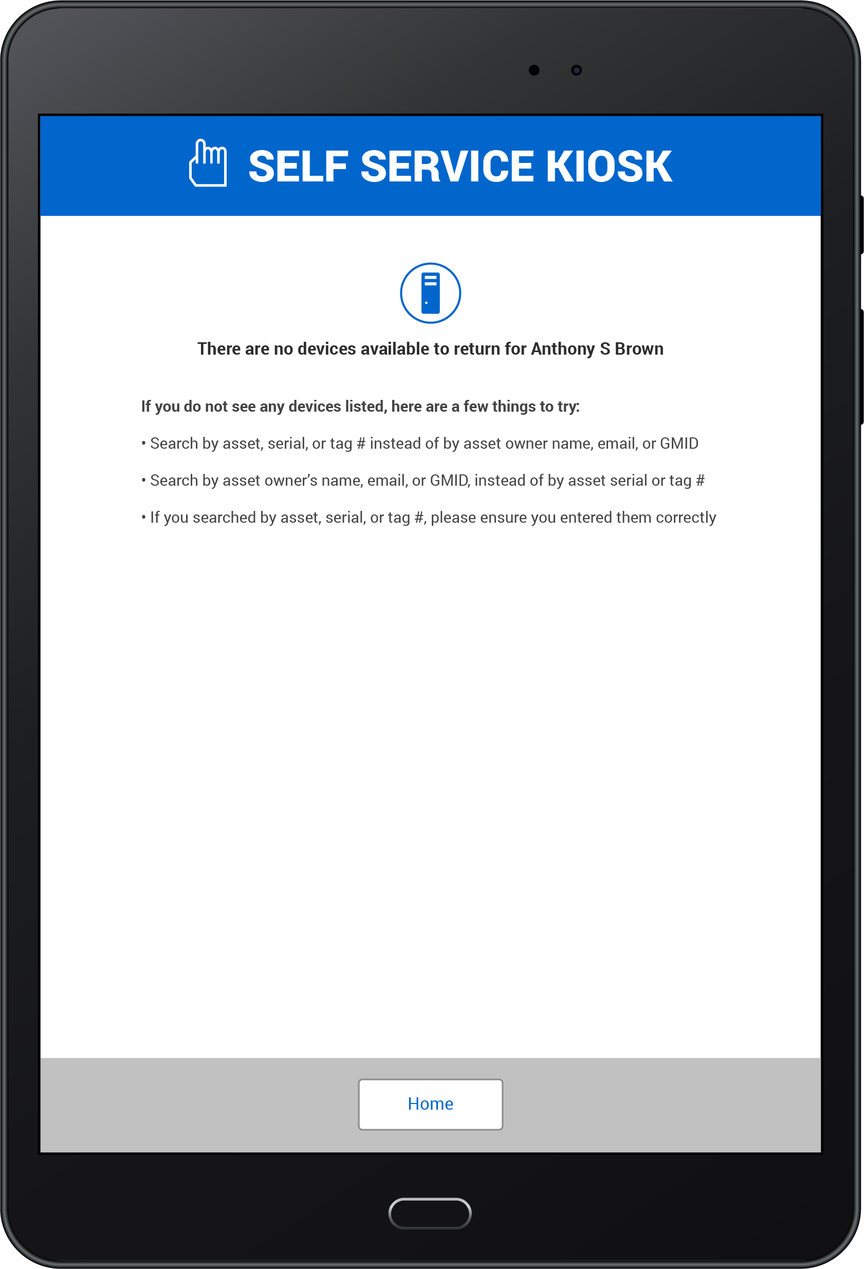 General Motors: Asset Return Kiosk App Image 4