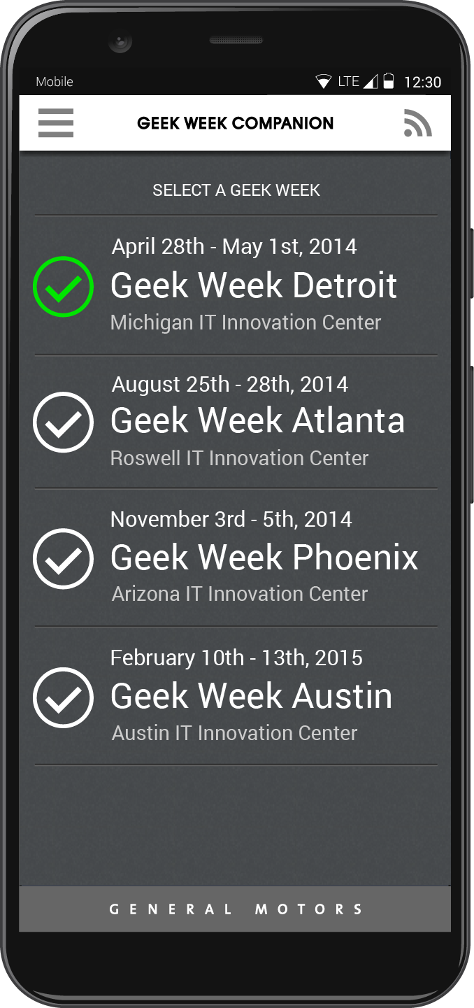 General Motors: "Geek Week" App Image 1