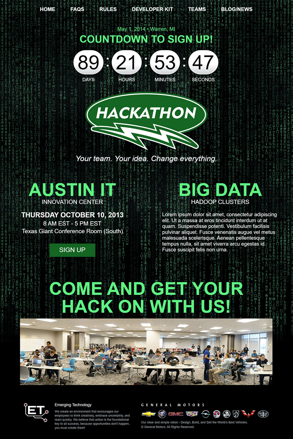 General Motors: Hackathon Website