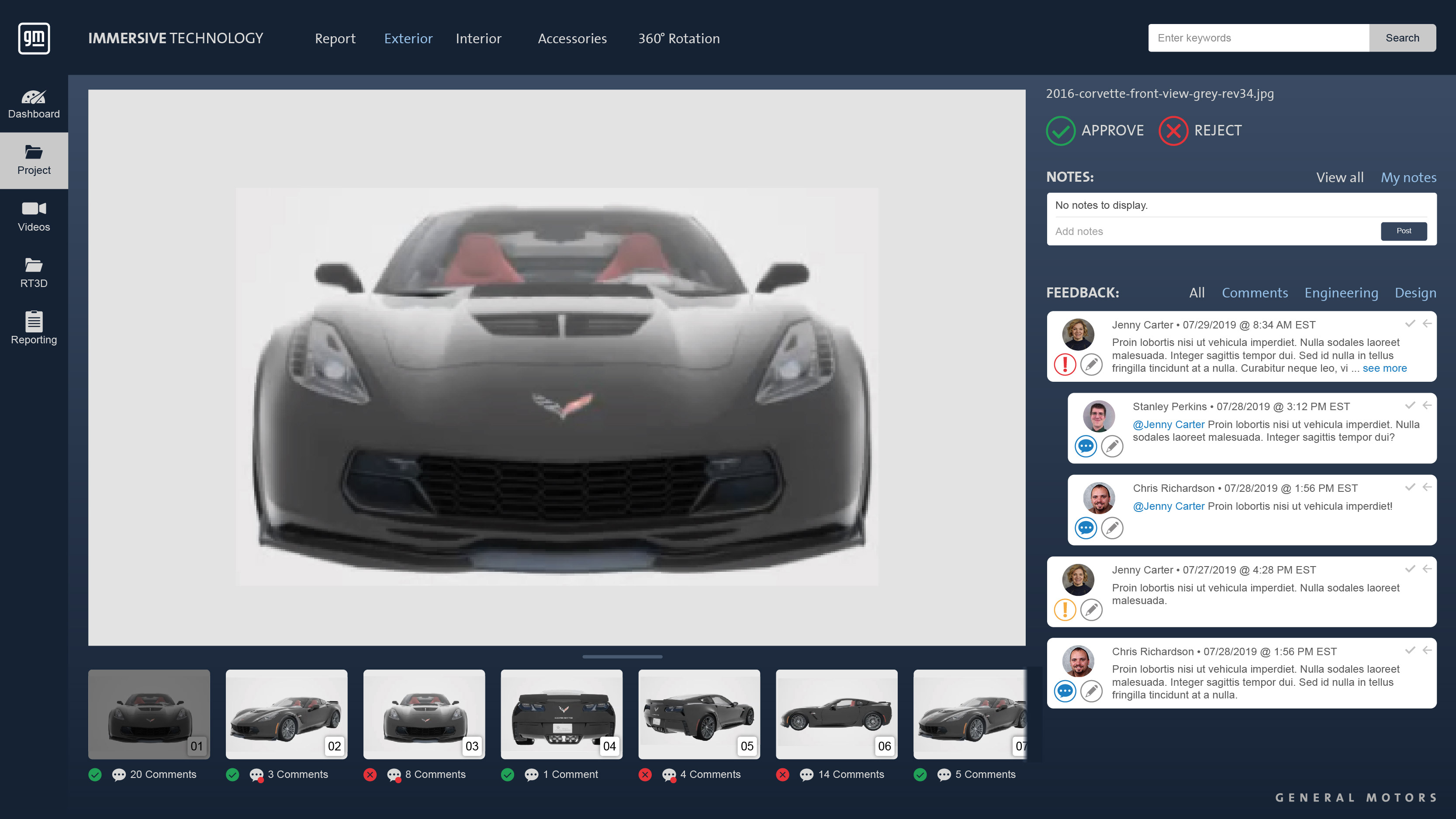 General Motors: Immersive Technology Design Tool UI/UX