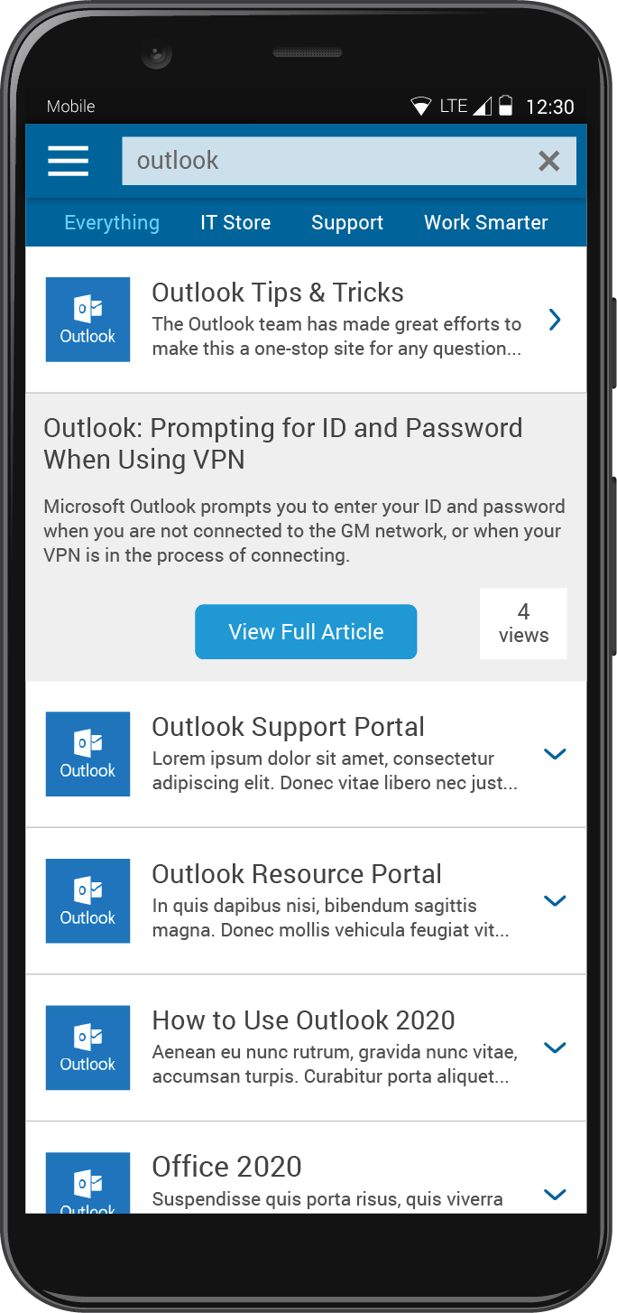 General Motors: IT Search Results (Mobile) Image 3