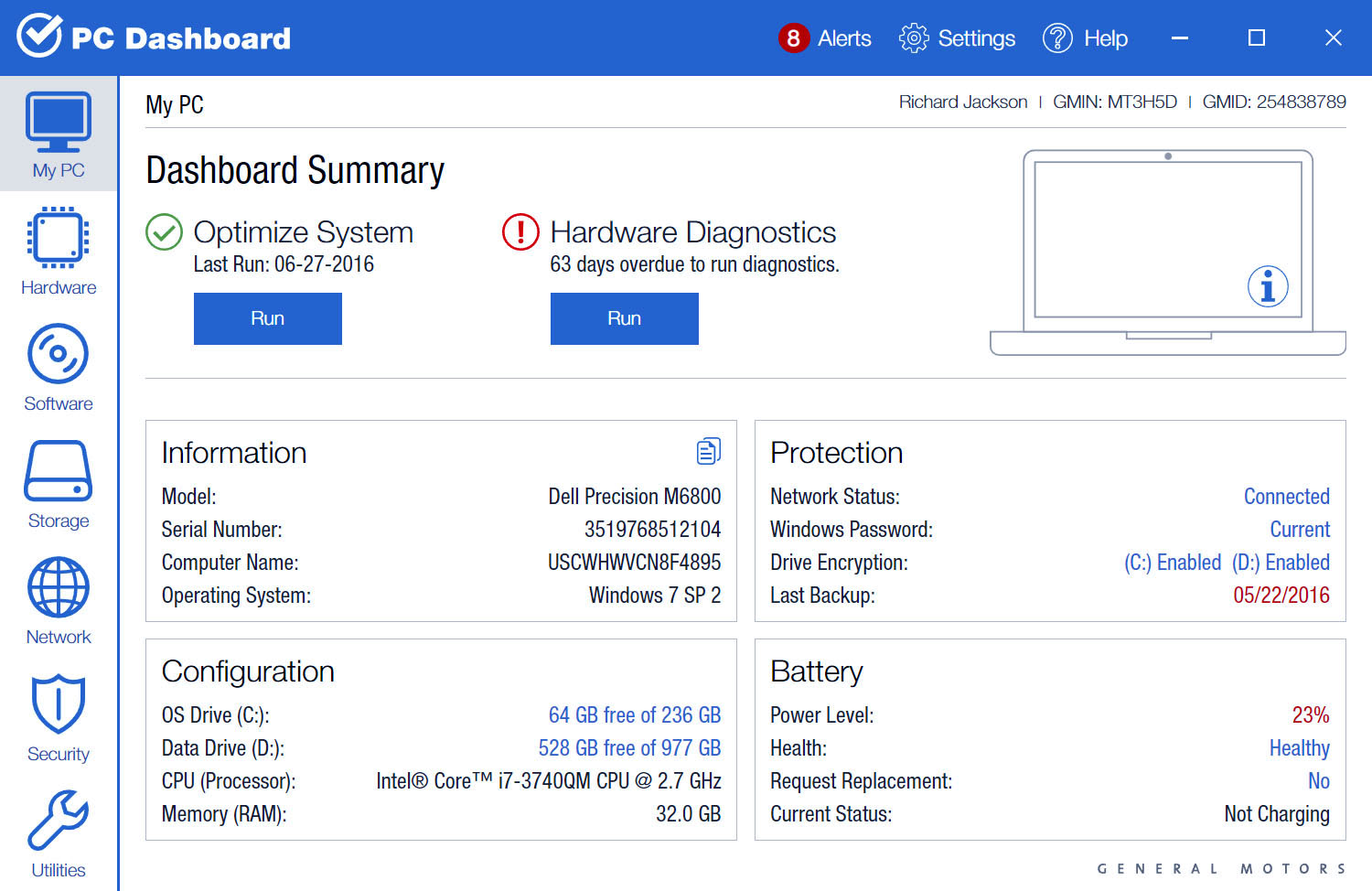 General Motors: PC Dashboard UI/UX Image 1