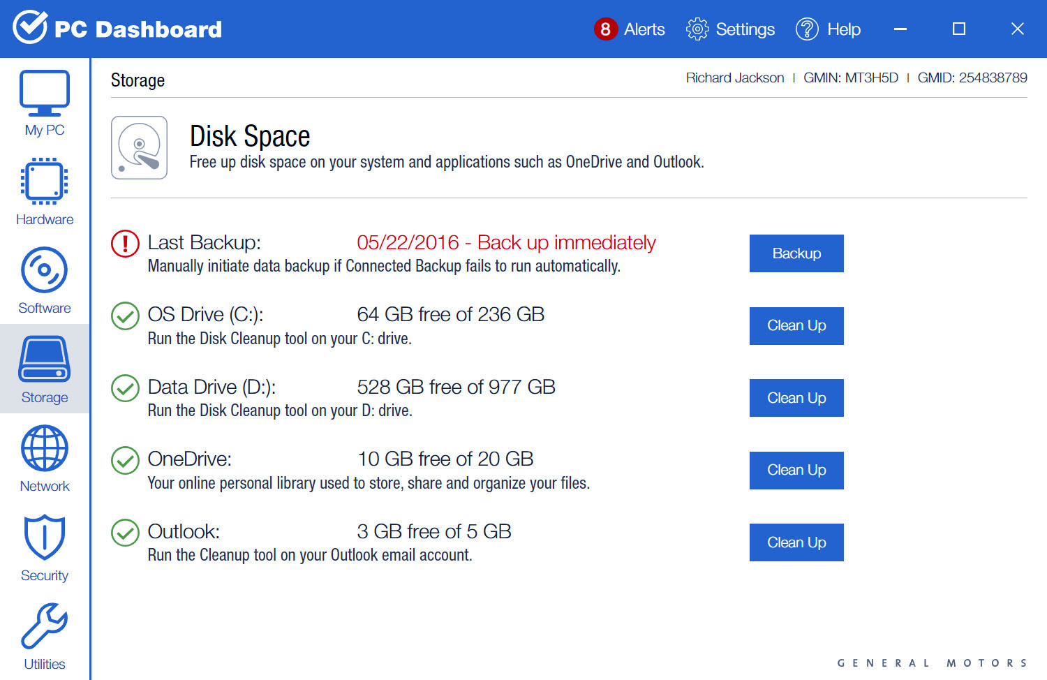 General Motors: PC Dashboard UI/UX Image 2