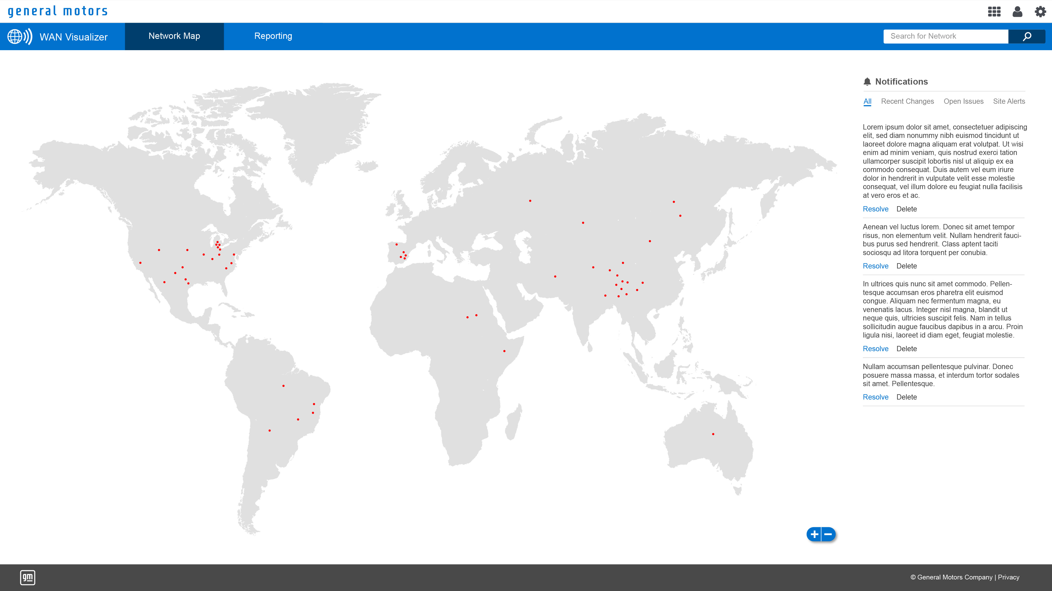 General Motors: WAN Visualizer Dashboard UI/UX Image 1