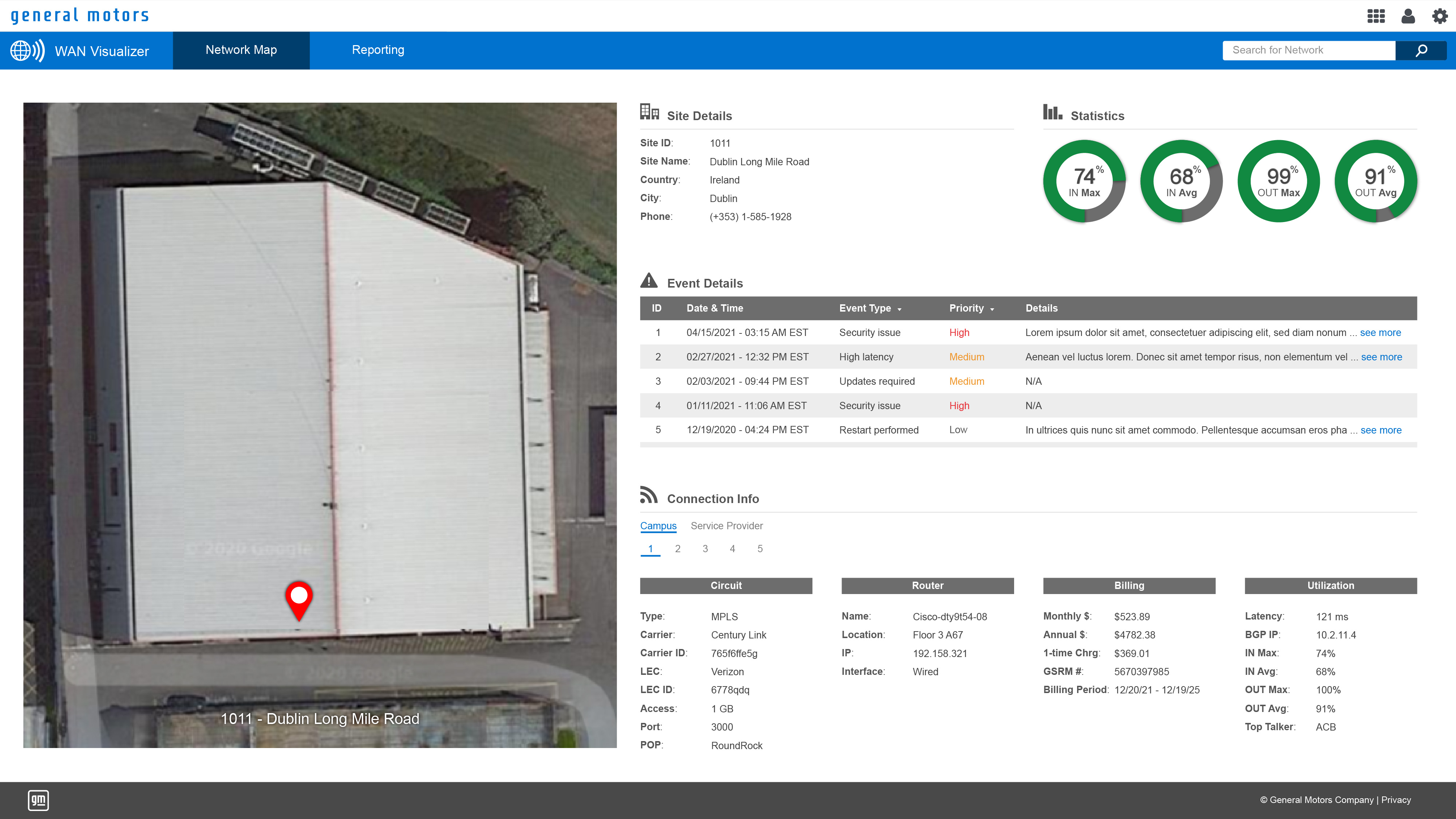 General Motors: WAN Visualizer Dashboard UI/UX Image 2