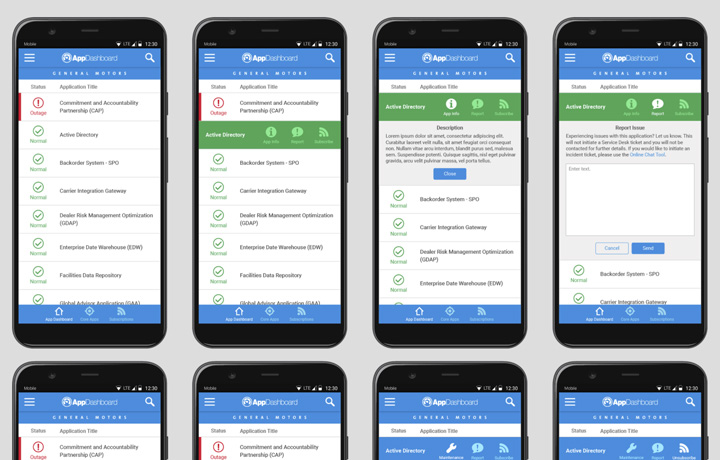 General Motors: App Dashboard (Mobile)
