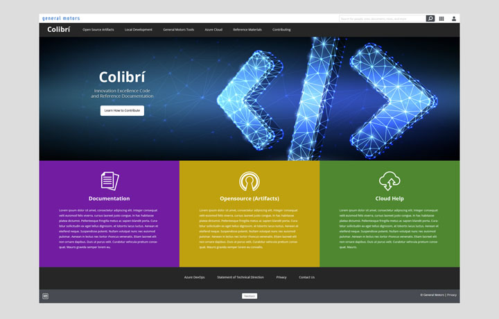General Motors: Colibri Website Home Page
