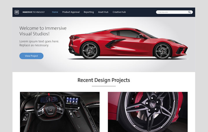 General Motors: Immersive Visual Studios Website