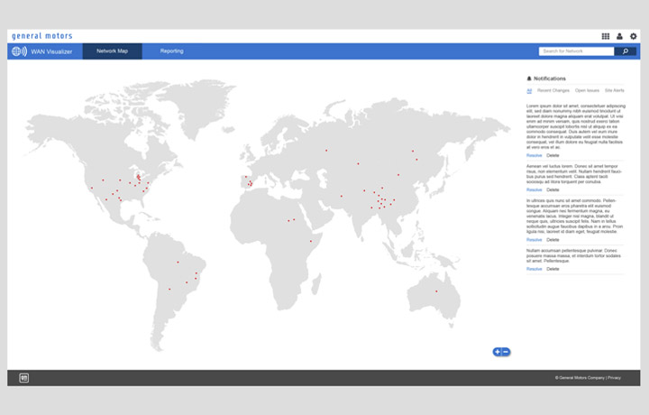 General Motors: WAN Visualizer Dashboard UI/UX